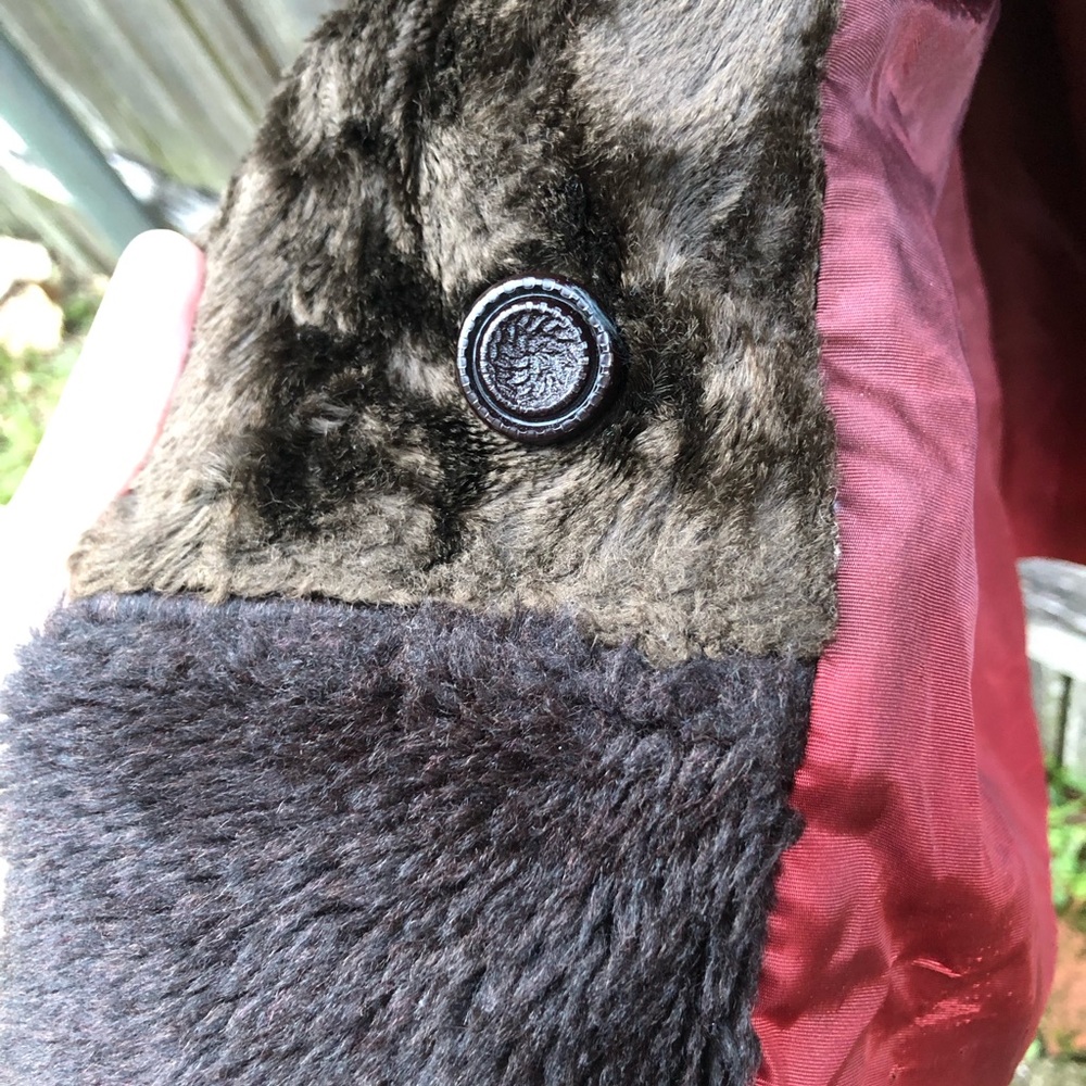 Vintage Fur Coat Double Breasted Mid Length Size XL Brown Black - Picture 14 of 16